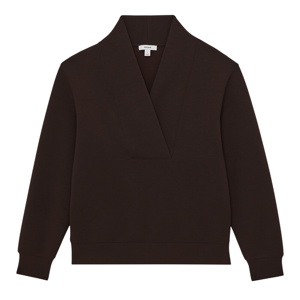 REISS Annabel Interlock Shawl-Neck Sweatshirt